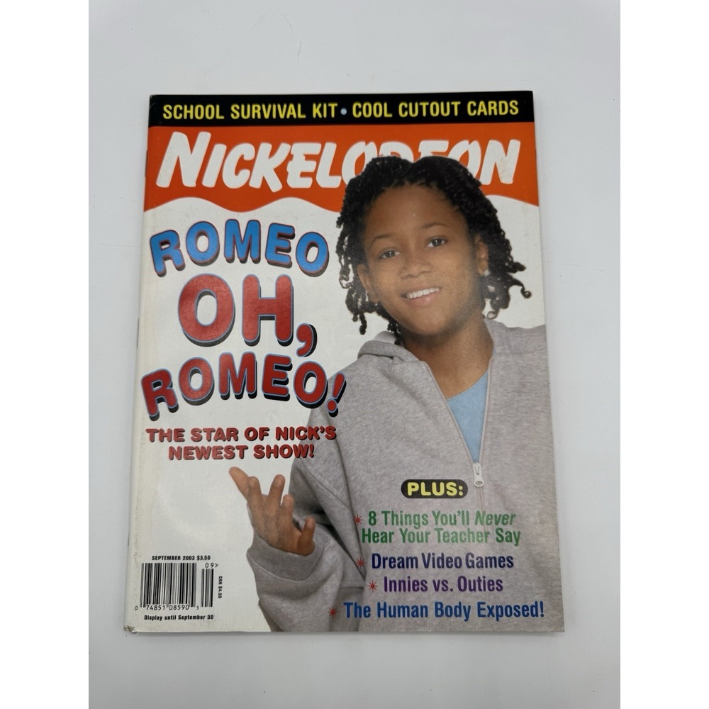 Nickelodeon Magazine September 2003 Romeo Hip Hop Cover Holes Movie Promo VG